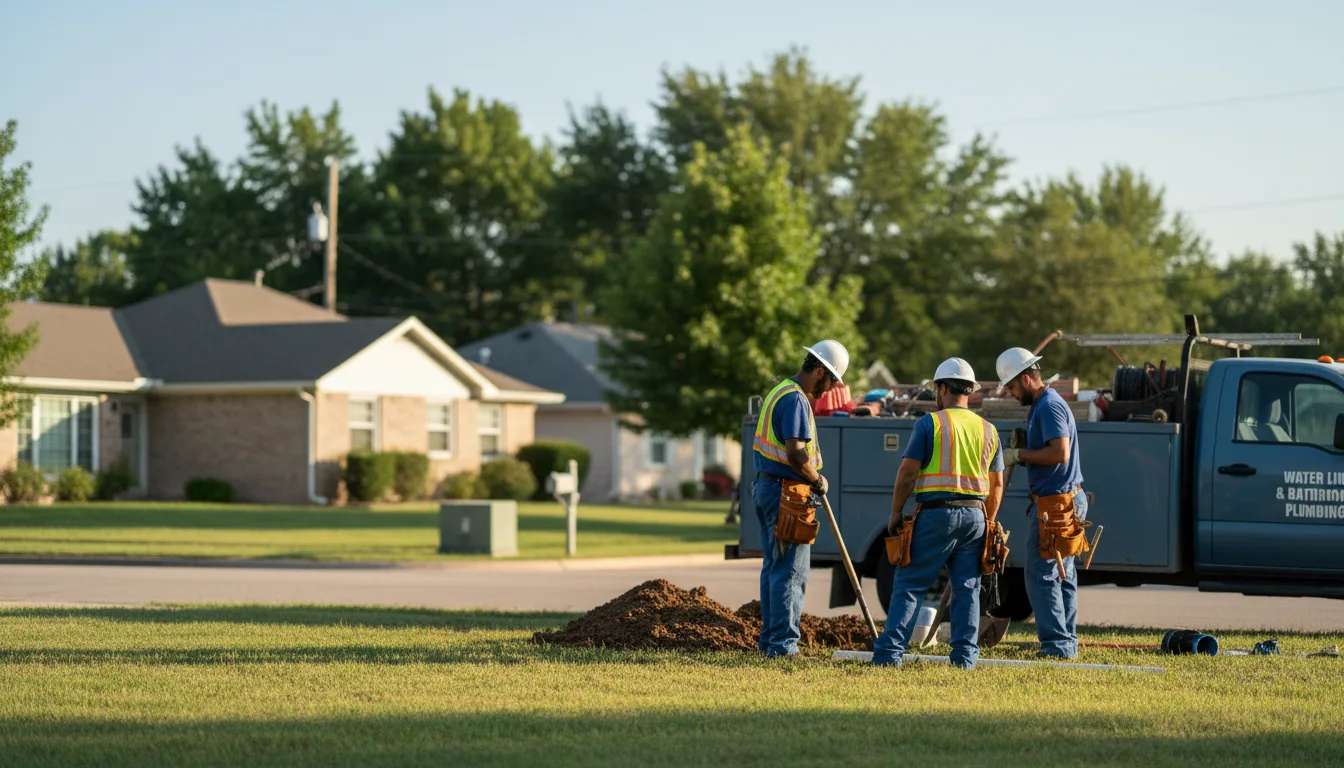 Residential water line and bathroom plumbing service in Freedom, IN